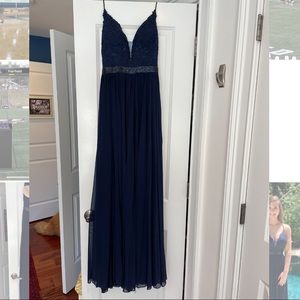 Sherri Hill Navy Blue prom dress